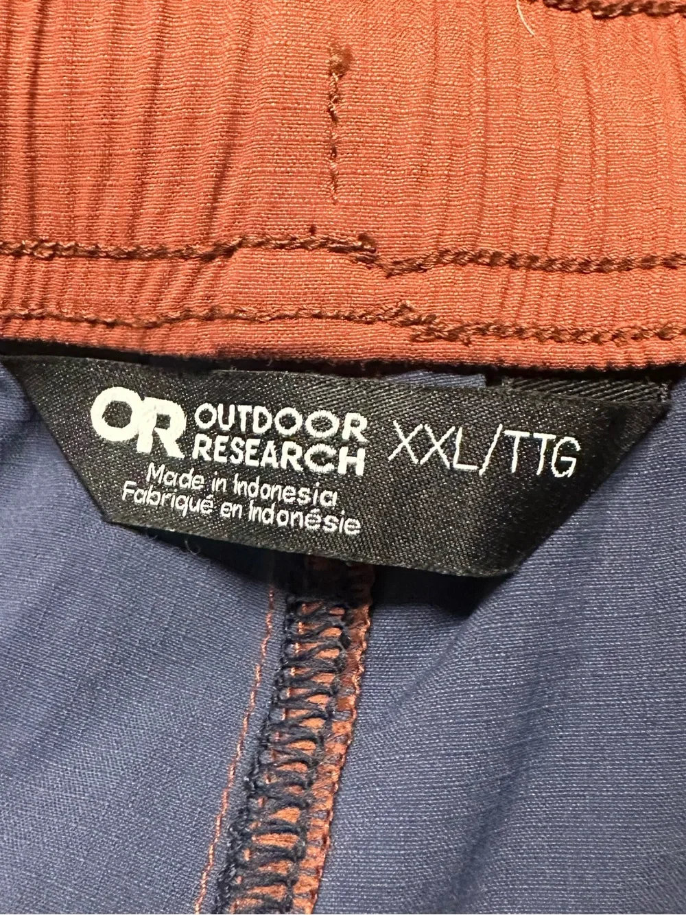 Outdoor Research Men's Zendo Multi Shorts Size XXL Burnt Orange/Navy